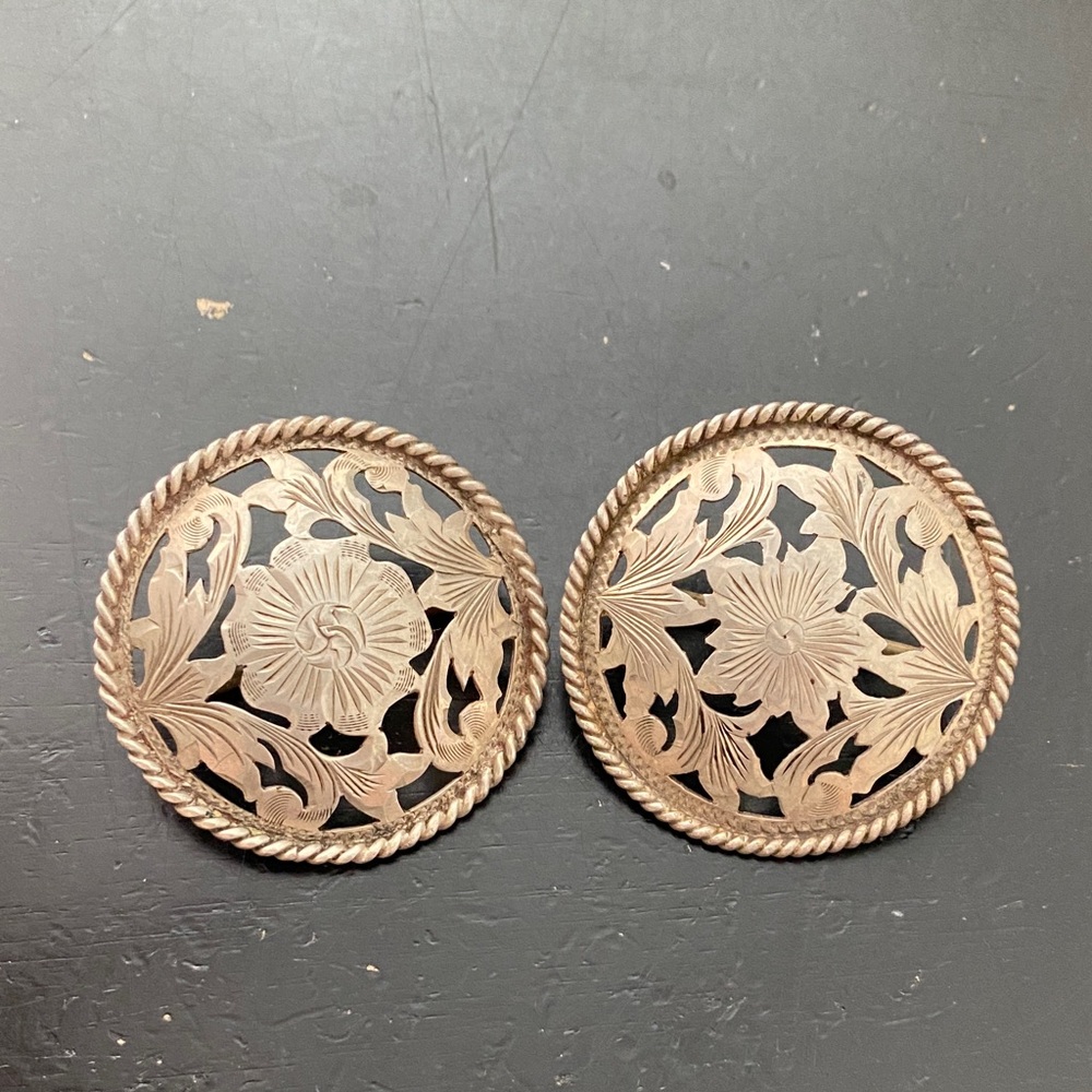 Vintage Vogt Sterling Silver Bridle Conchos